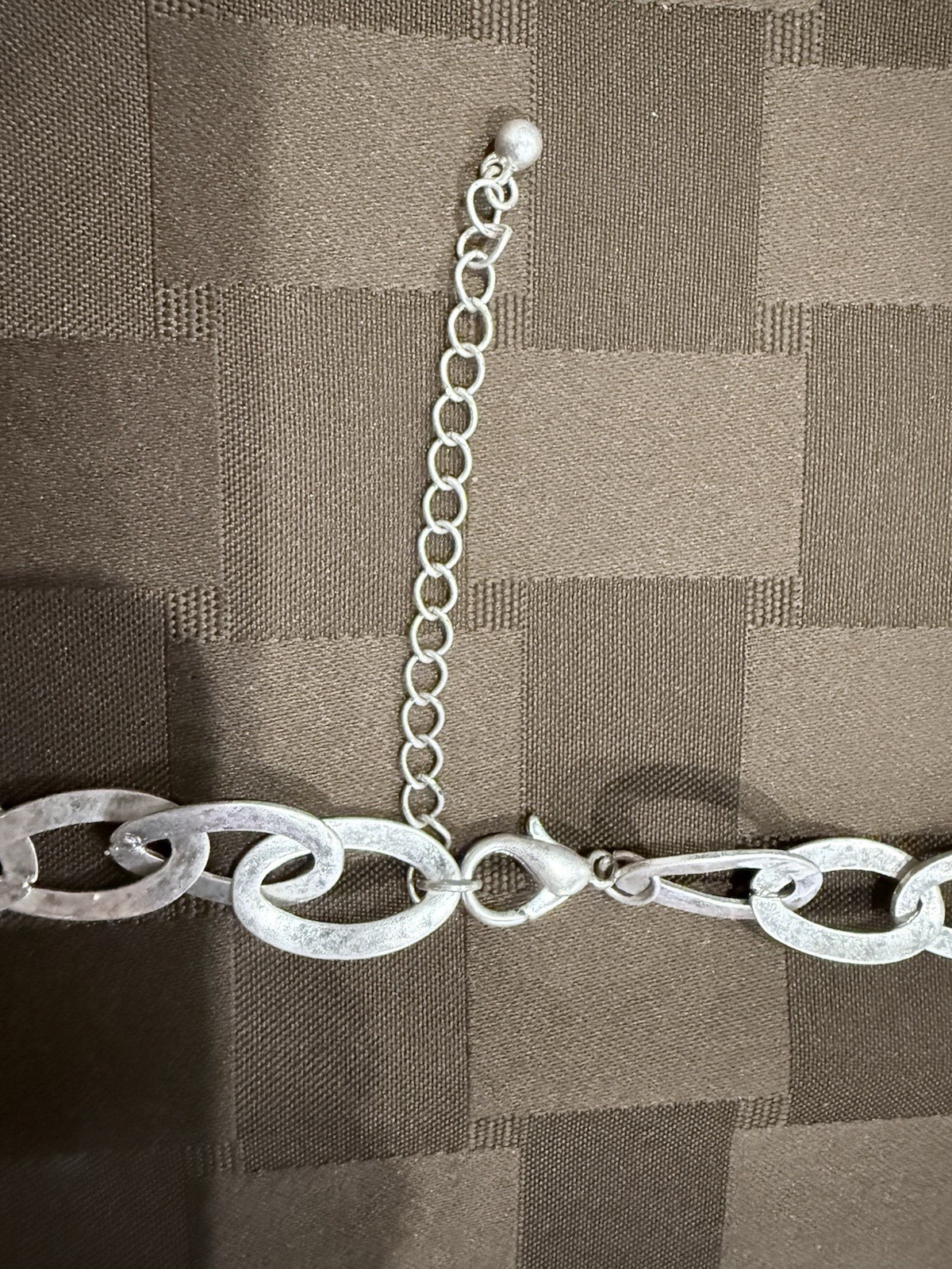 Mens Chunky SilverTone Oval Link Chain NecklaceLong 42″ Unisex Heavy 68g