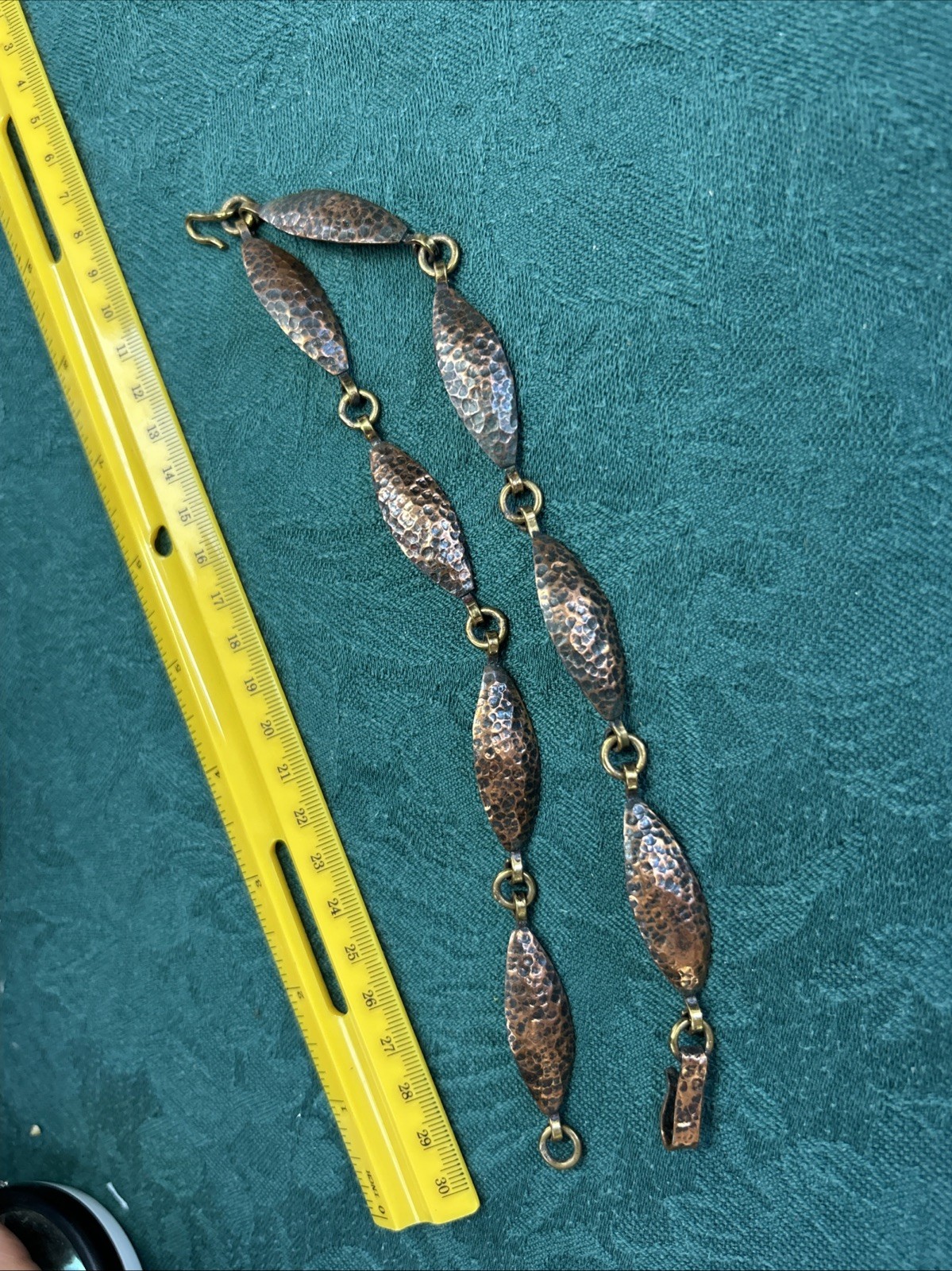 Vintage Maya Mexico Men Or Women’s Hammered Copper Bracelet 8.5”large Wrist 30 g