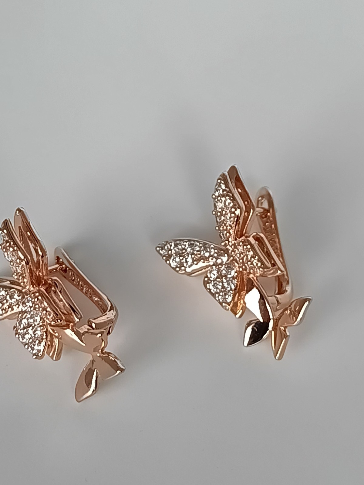 Vintage 1990-s 14 Ct Rolled Gold Large Zircons Earrings-Hallmarked 585 RG