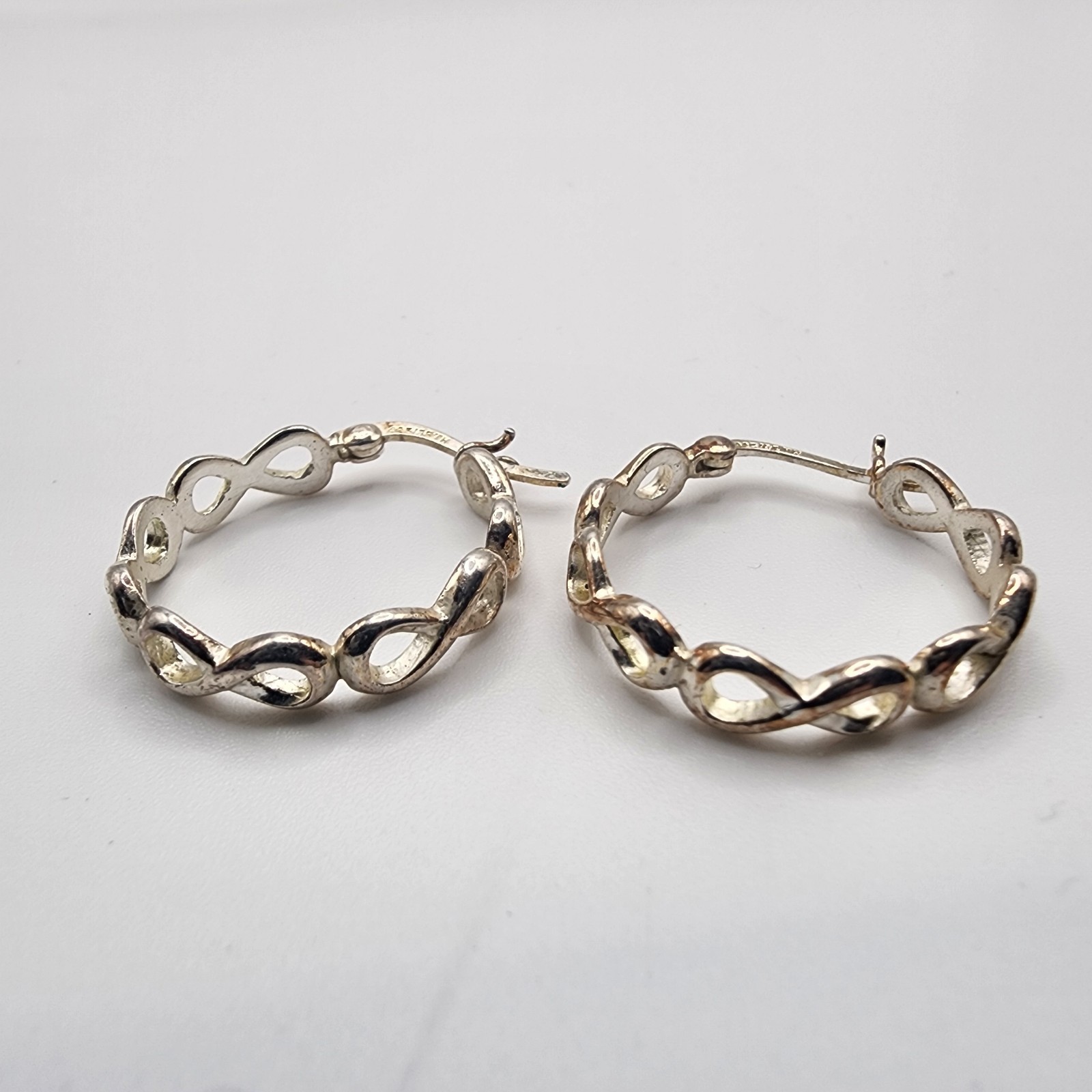 Vintage Infinity Pattern Earrings Sterling Silver 925 Stamped Women’s Jewelry