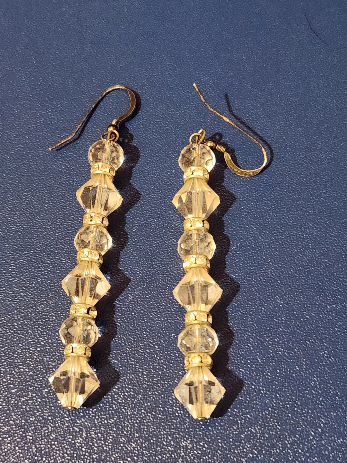 Sterling Silver White Stone Dangle Earrings