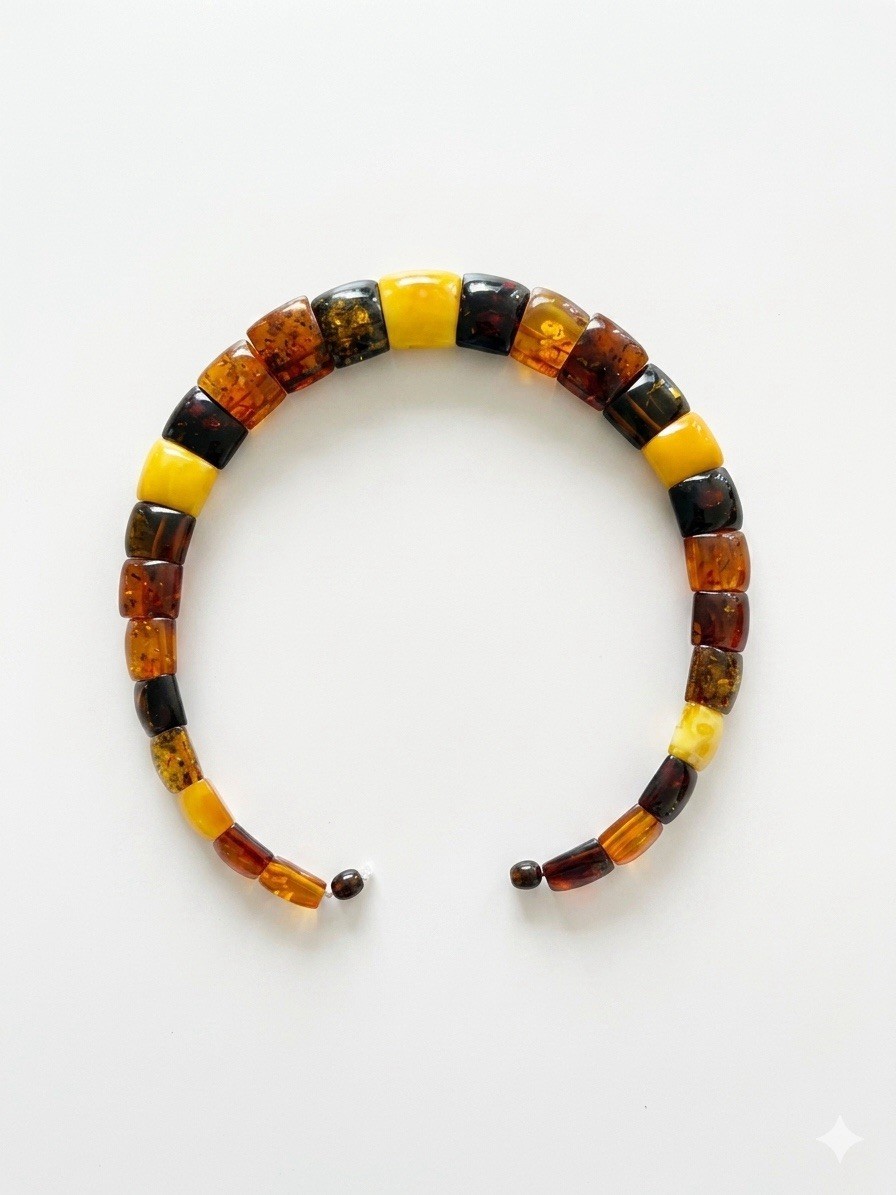 Rare Genuine Amber & Fossilized Dinosaur Dung (Coprolite) Statement Necklace 57g