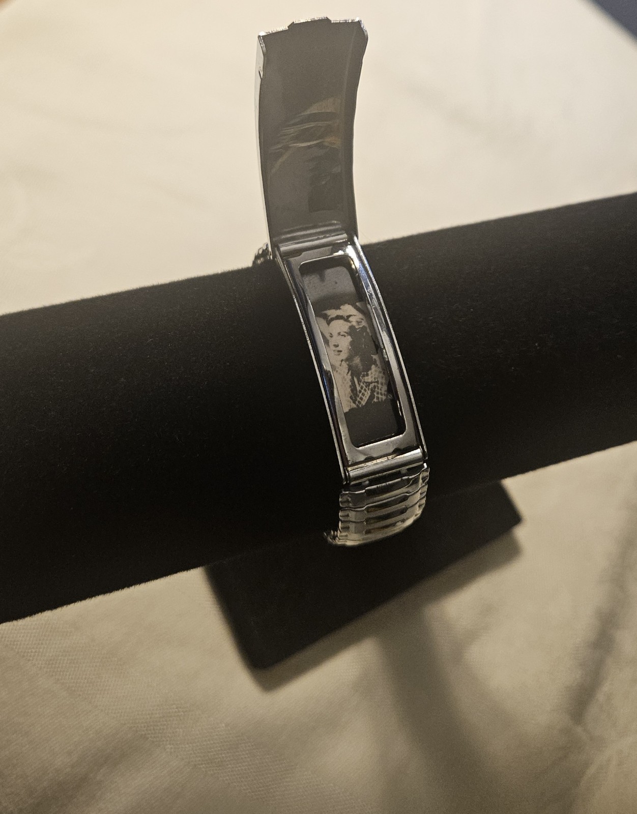 1940’s/1950’s Silver Tone ID and Photo Stretch Bracelet