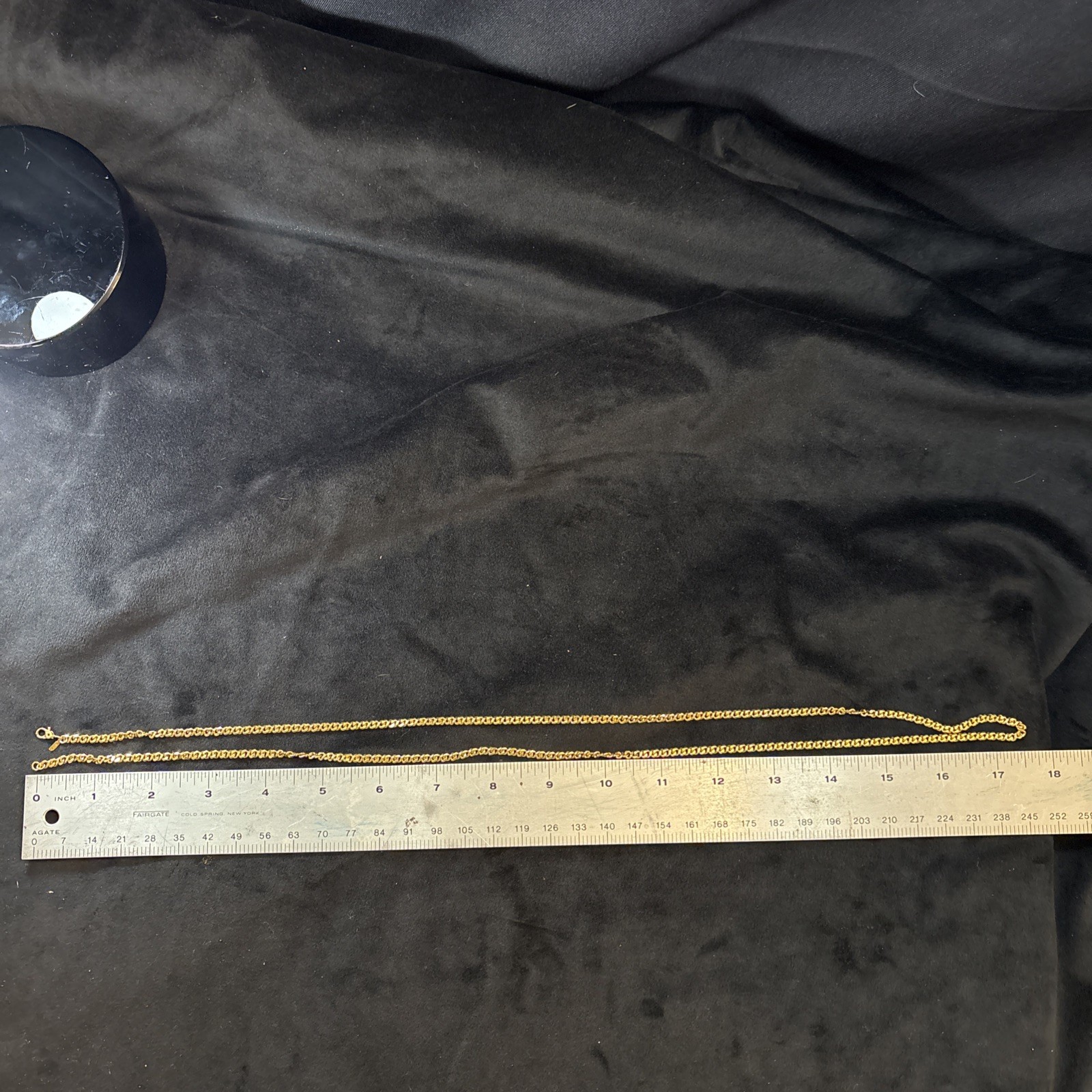 Monet Gold Tone Chain 35” Necklace Signed Very Good Used Free Ship