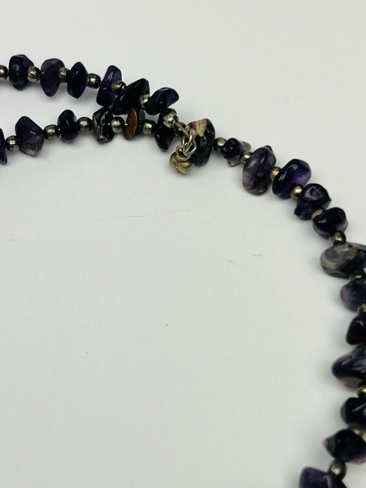 Vintage Amethyst Gemstone Beaded Wired Cluster Necklace Choker