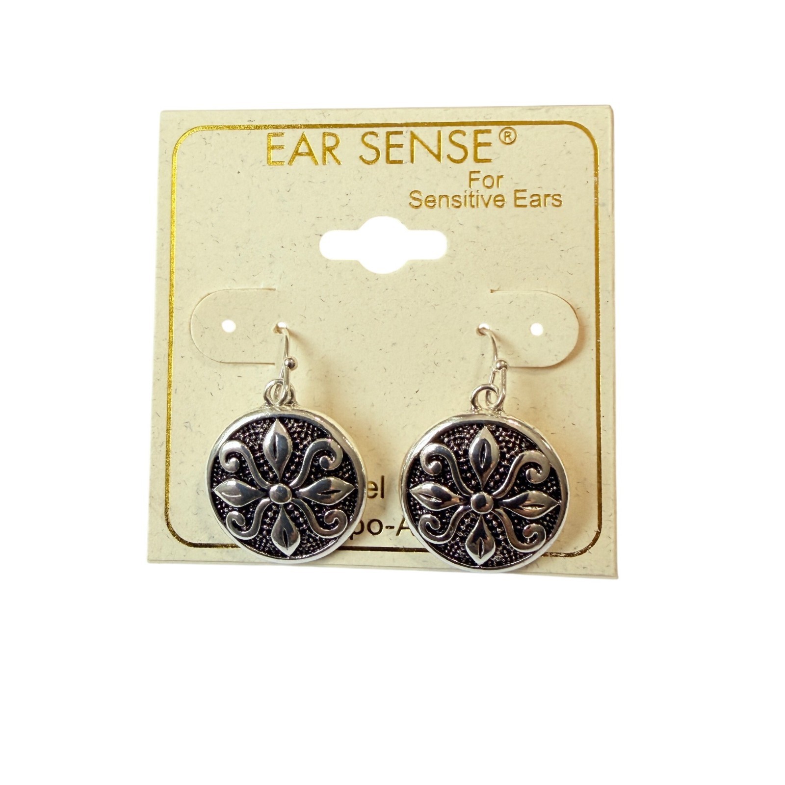 Y2K Vintage Bali Silver Tone Round Filigree Dangle Earrings 1-1/8″ Nickel Free