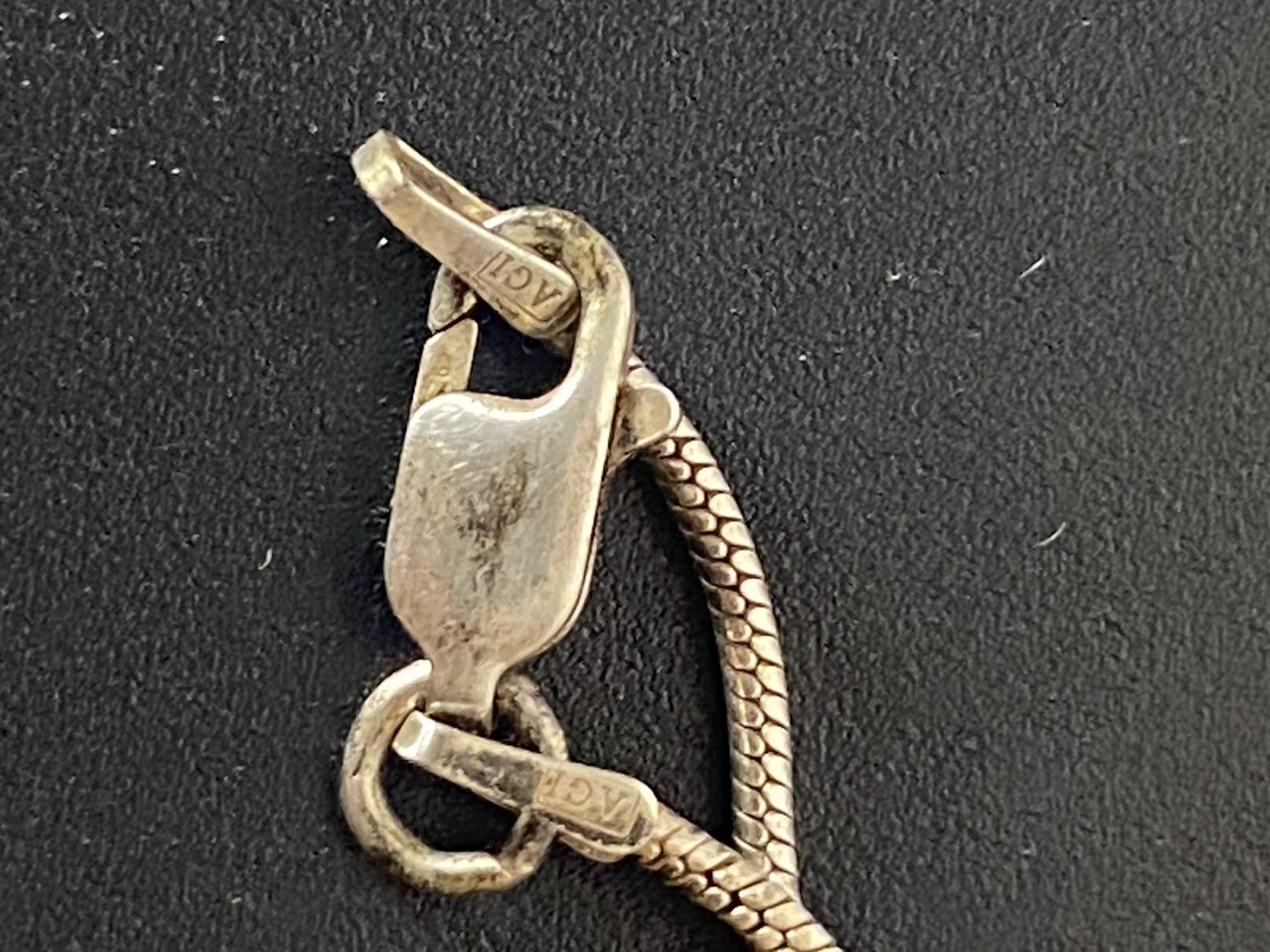 Vintage AGI Sterling Silver Snake Chain Necklace 925 Italy