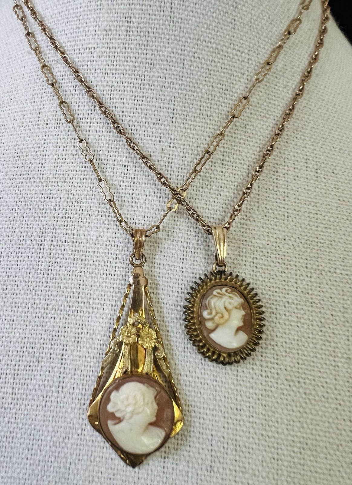 Vtg Estate Cameo Jewelry Artisan Painted Floral Romantic Victorian Revival Lot