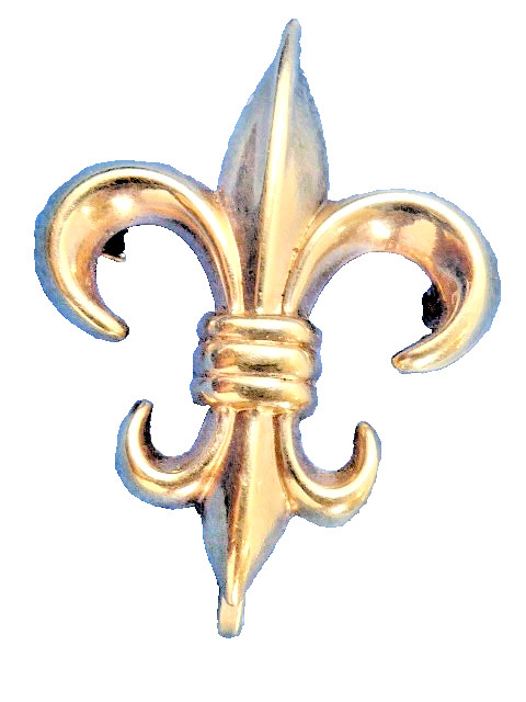 OLD JEWELRY STOCK 1950’S 1/20TH 12K GOLD FILLED WATCH PIN FLUER DE LEIS PIN