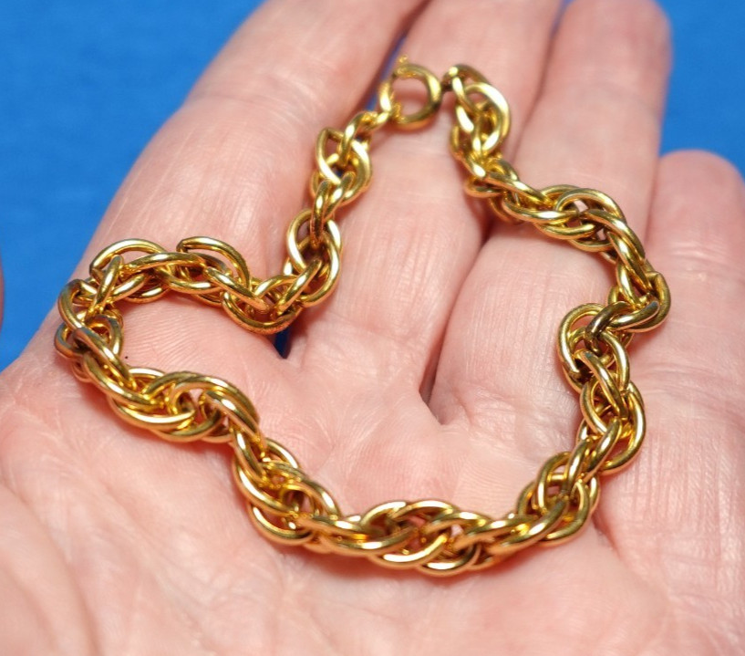 12K GOLD FILLED CHAIN BRACELET VINTAGE 7″ 10.9 GRAMS STYLE 3 8/27/25 J-1015