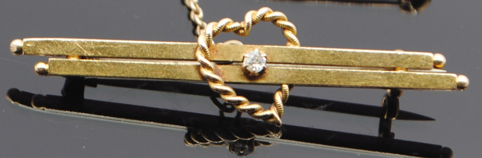 Antique 15ct Old Cut Diamond Brooch (FREE AUSTRALIA-WIDE POSTAGE)