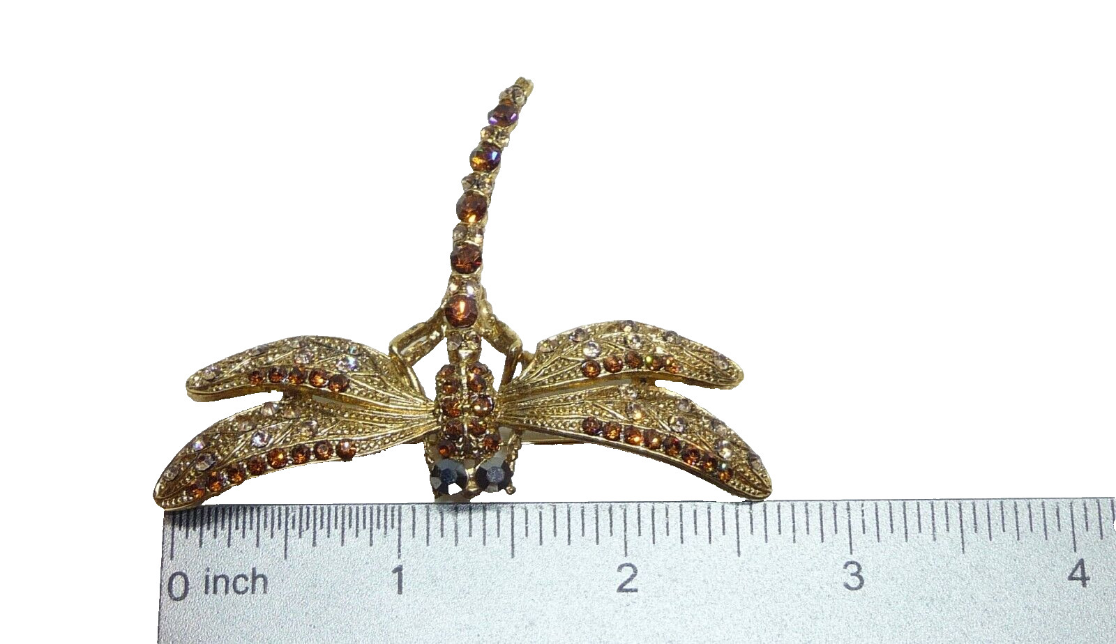 Fancy Dragonfly Crystal Rhinestones Brooch Pin USA Seller