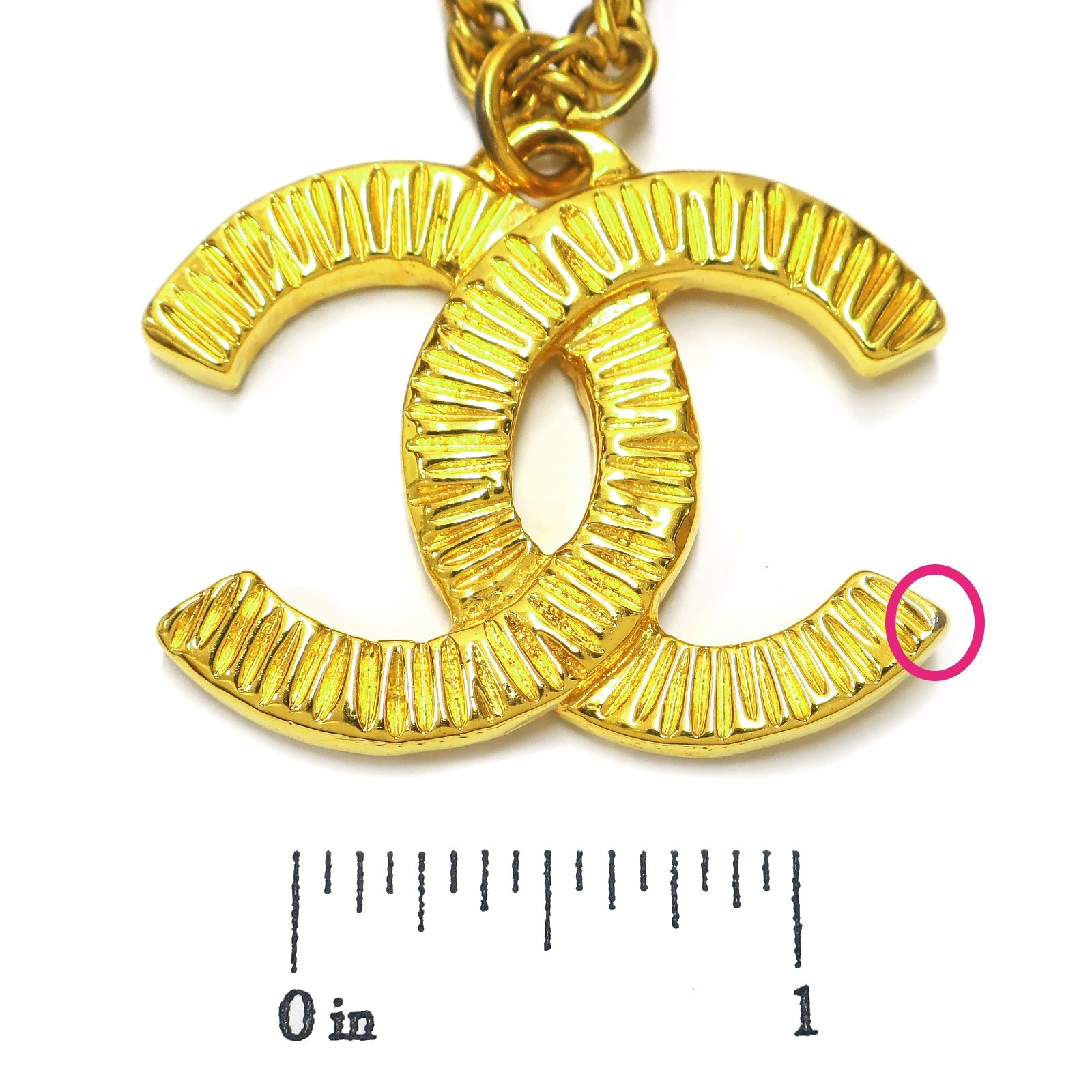 CHANEL Gold Plated CC Logos Charm Vintage Chain Necklace Pendant #1342c Rise-on