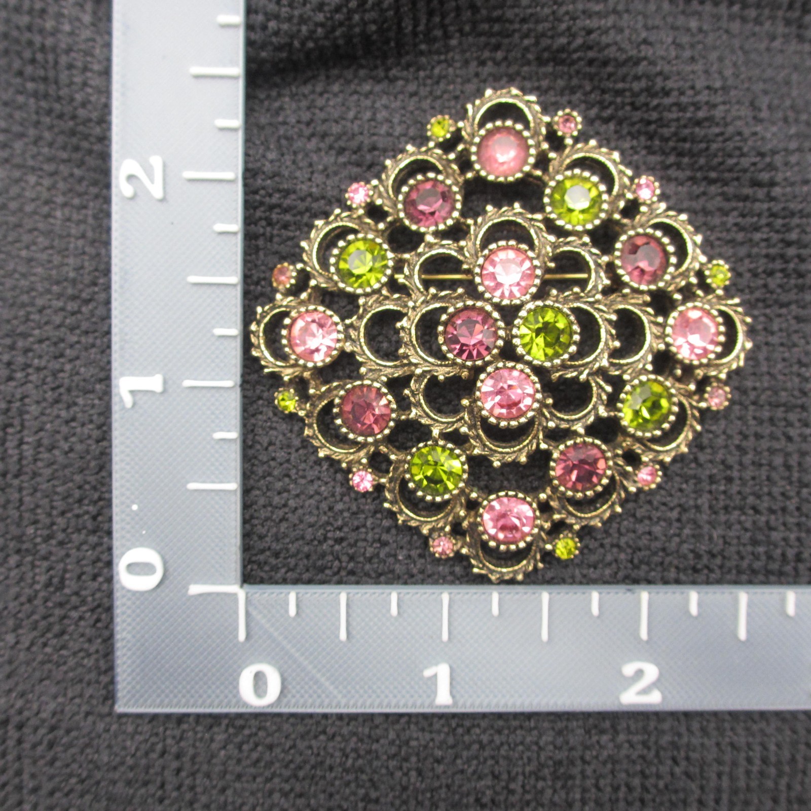 Vintage Sarah Coventry Brooch Rhinestone Filigree Austrian Lites