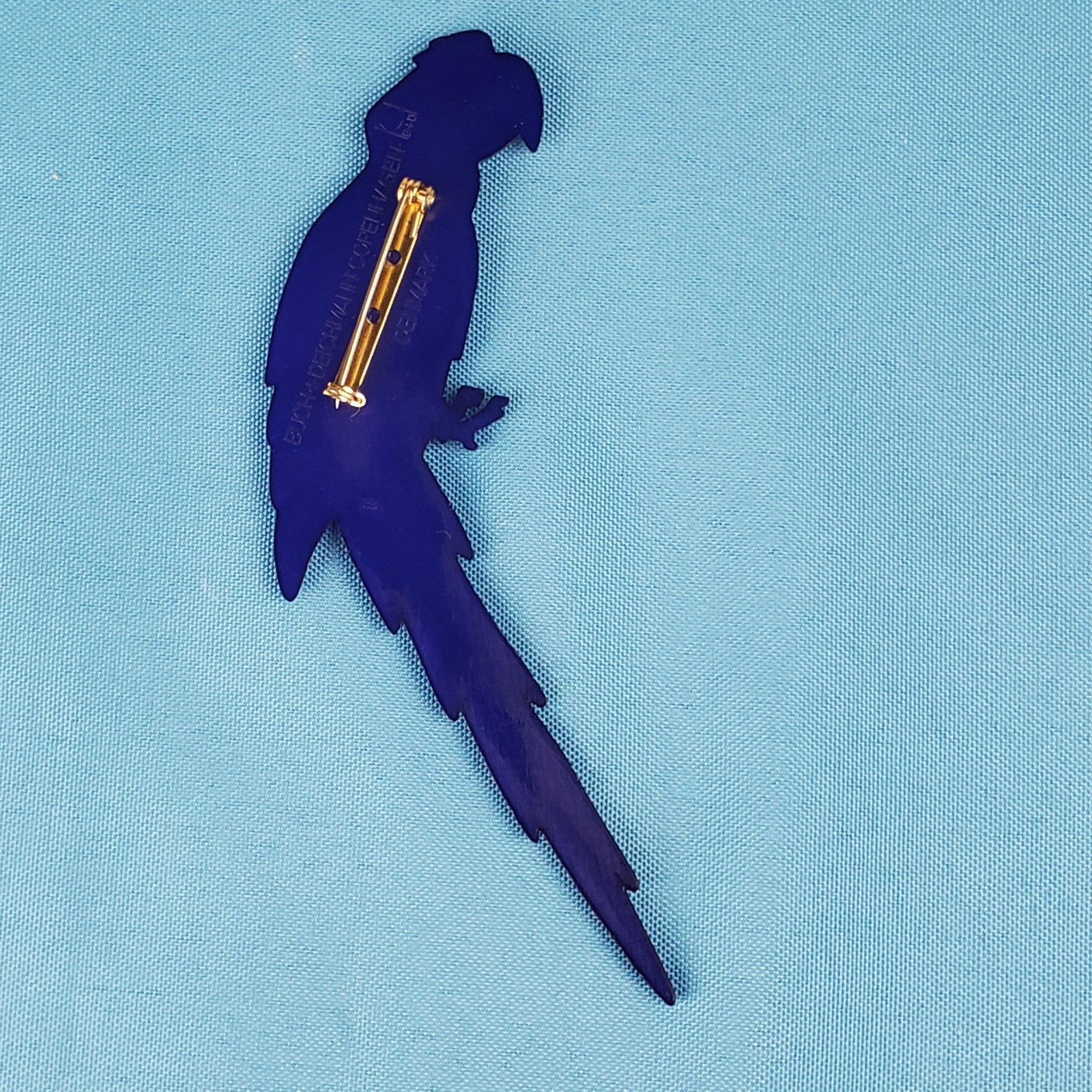 Buch Deichmann Vintage 1960 Denmark Blue Parrot Brooch In Very Good Condition