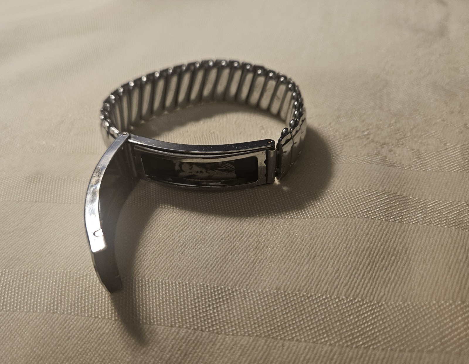 1940’s/1950’s Silver Tone ID and Photo Stretch Bracelet