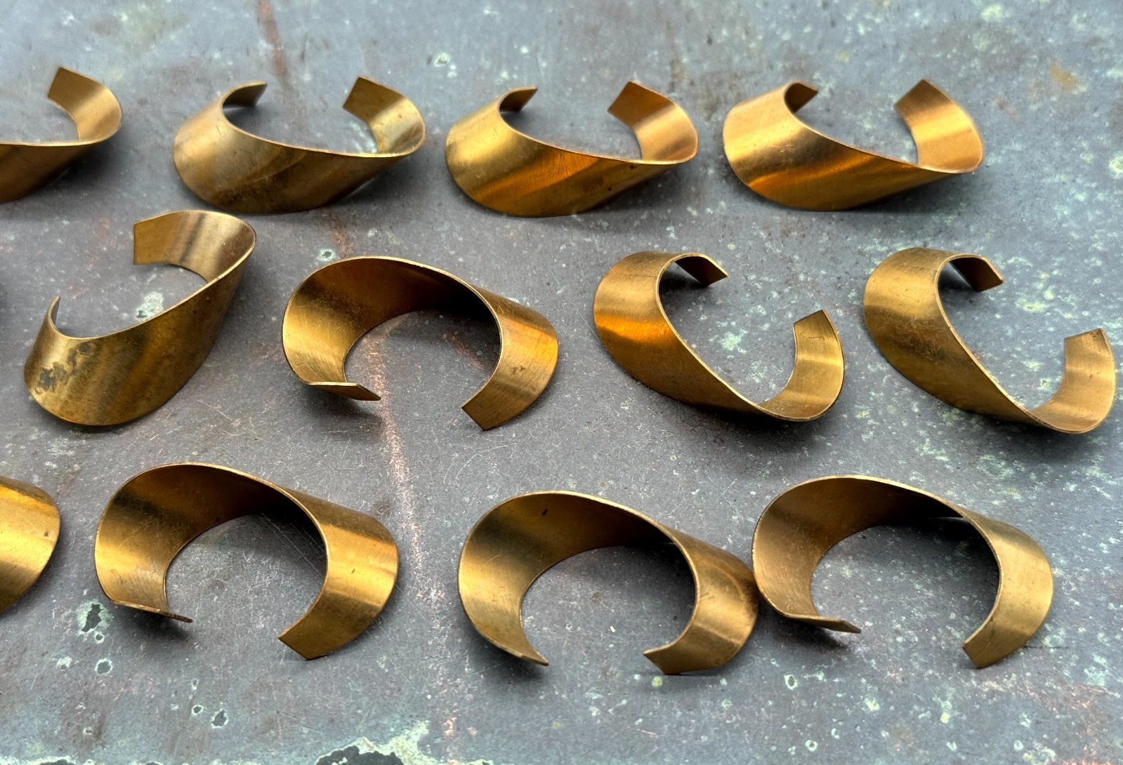 Vintage Brass Large Curls Jewelry Stamping Lot of 13
