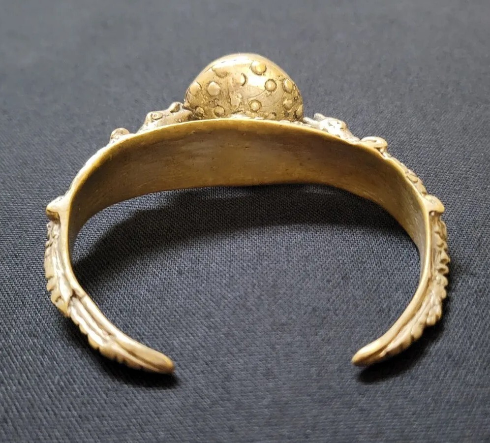 Vintage West African Ashanti Brass Crocodile Bracelet