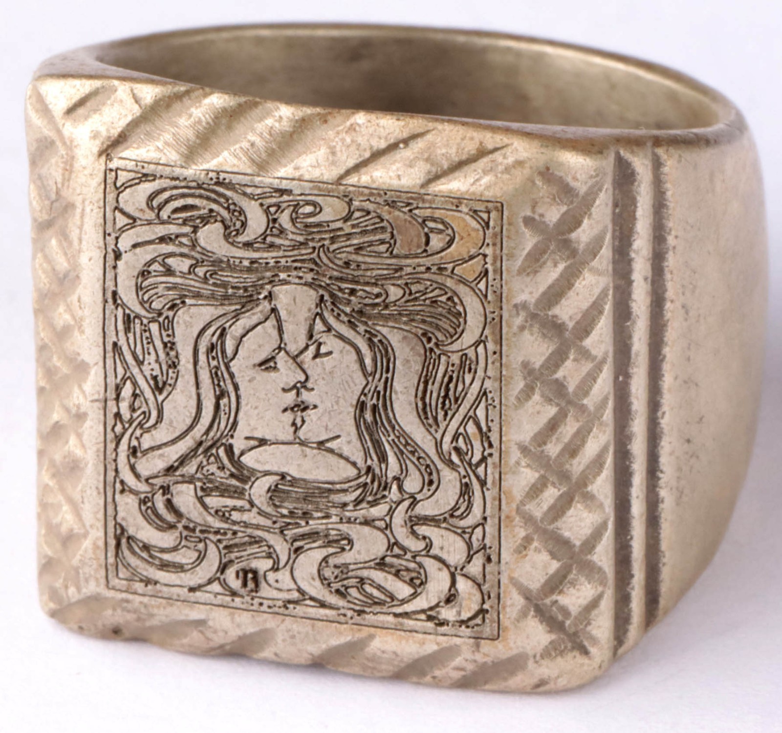 Ring The Kiss Image style PETER BEHRENS Der Kuss Motive 1898 Vintage jewelry Art
