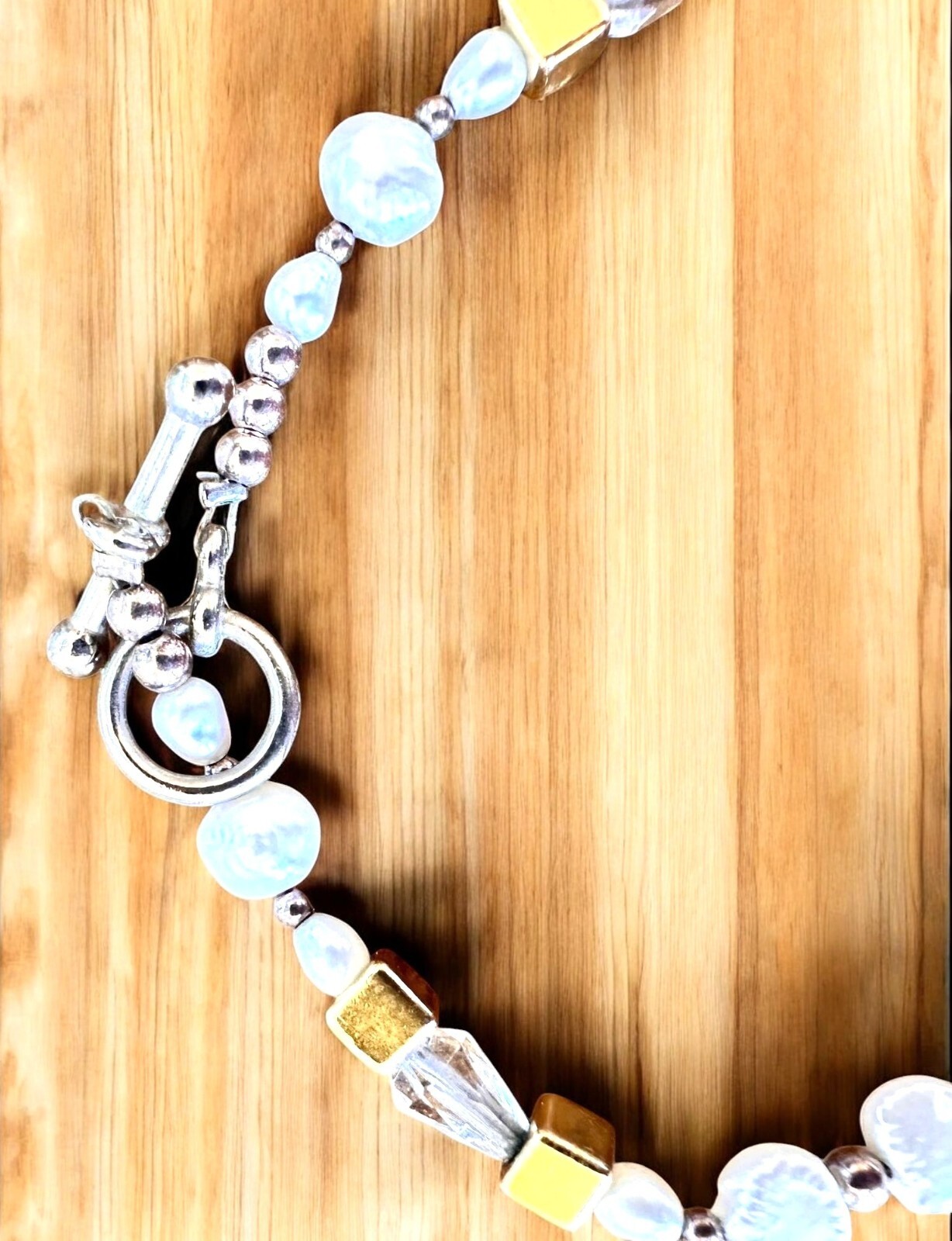 VTG Handmade Freshwater Pearl Bracelet Tammy Birthday Anniversary Toggle Closure