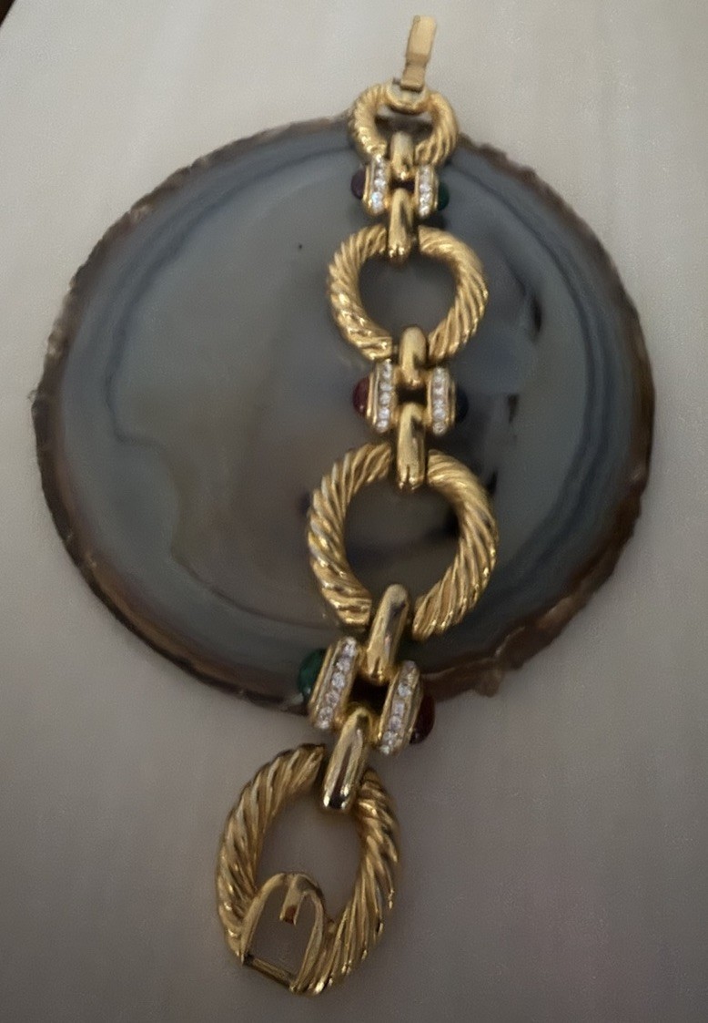 Vtg Givenchy Cabochon Mogul Bracelet