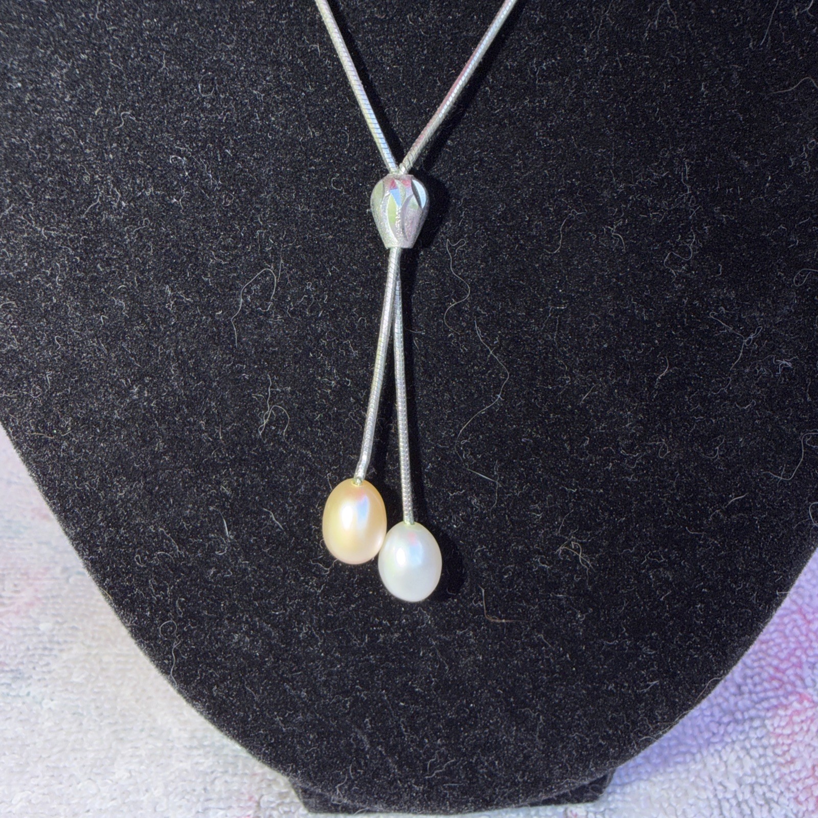 Vintage Sterling Silver 925 Pearl Necklace