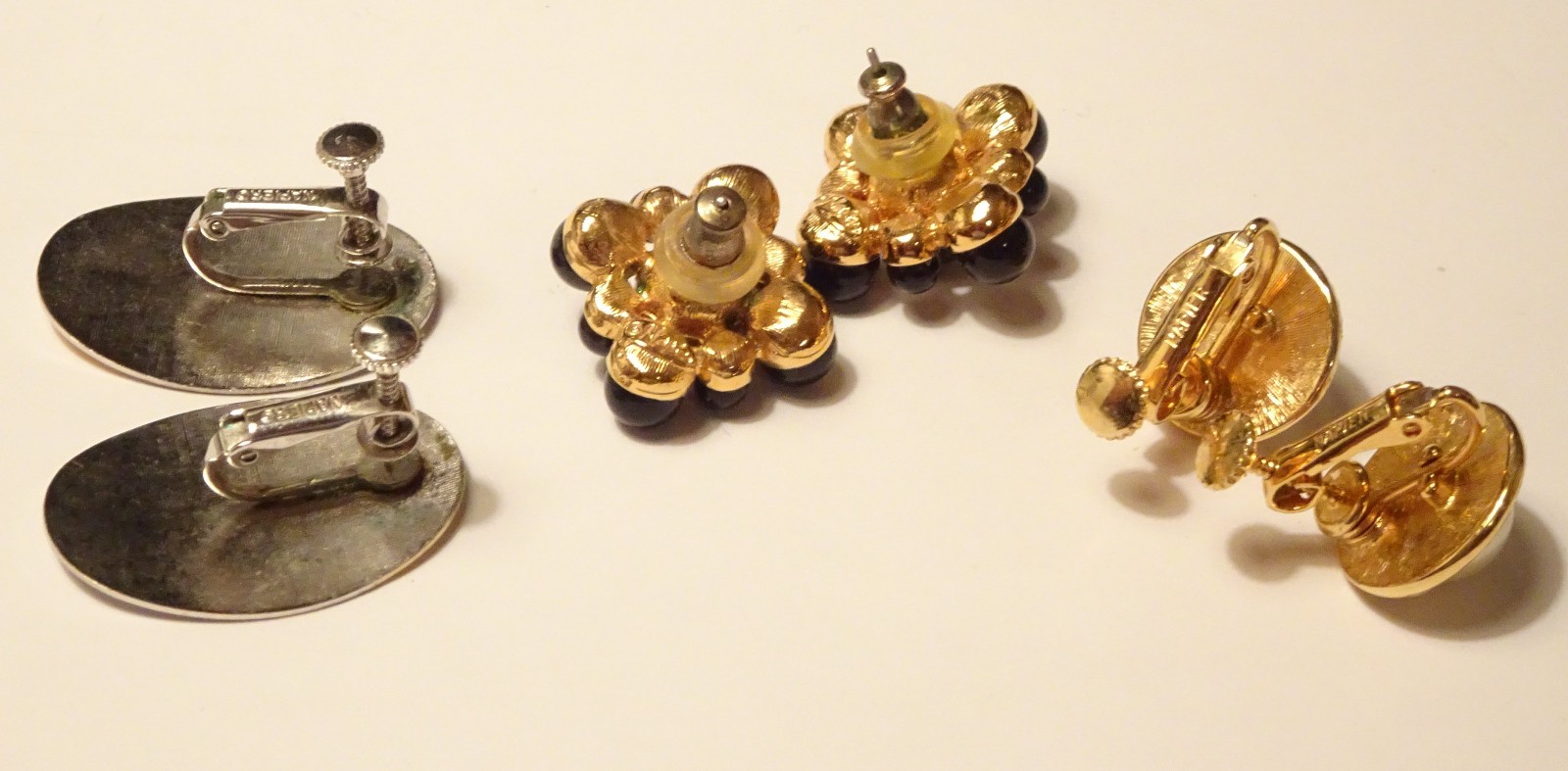 Signed Napier Earrings Lot of 3 Vintage Clip Screw On and Pierced