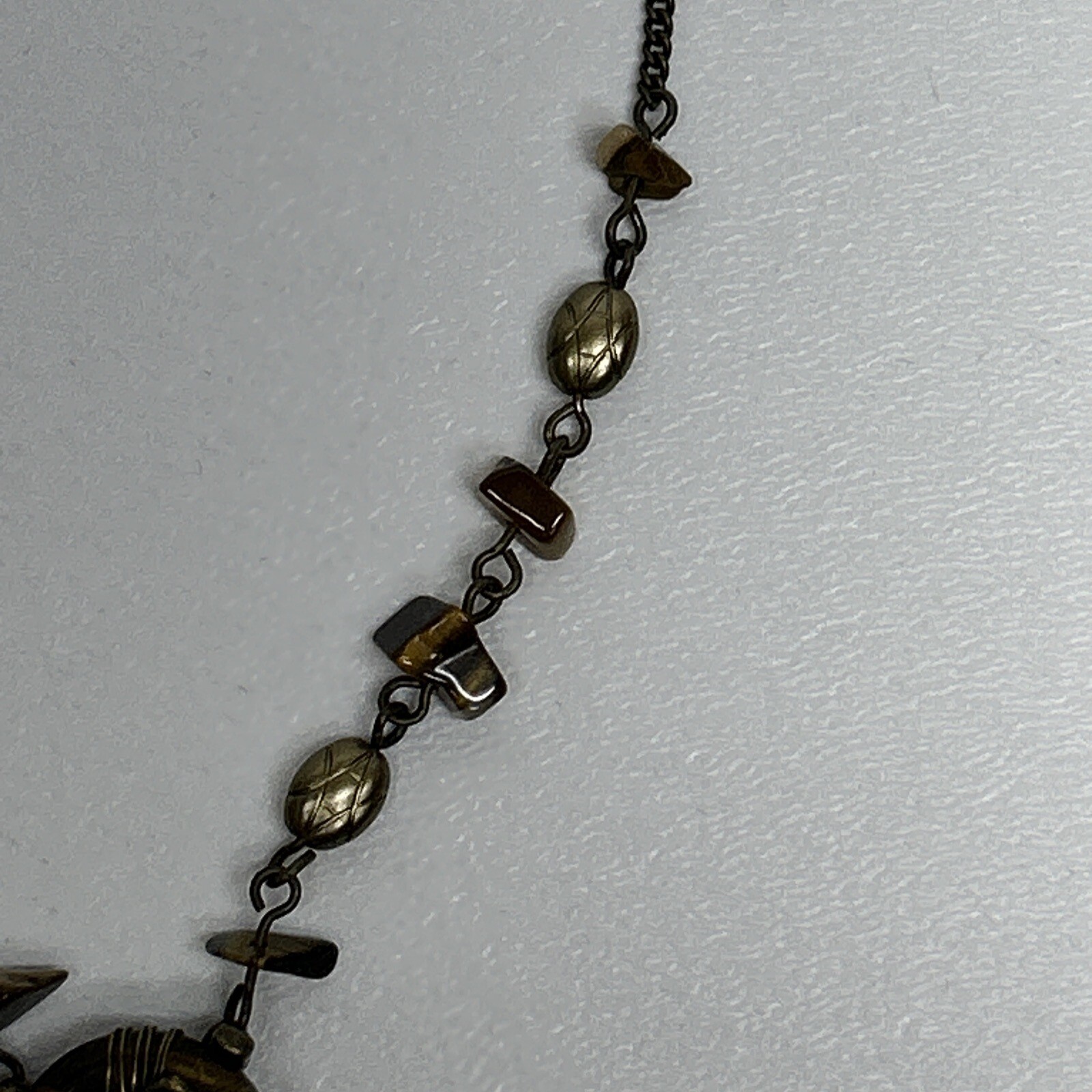 Signed N A Necklace, Single Rhinestone Flower Centerpiece