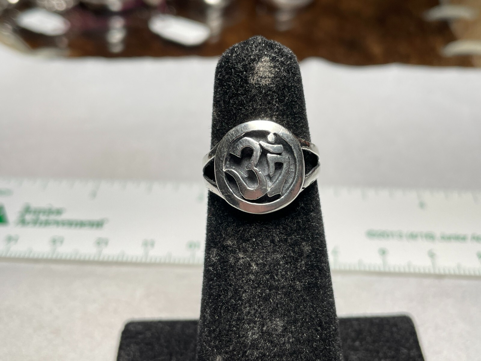 Vintage Sterling Silver 925 Ring with Unkown Symbol Size 4.75.