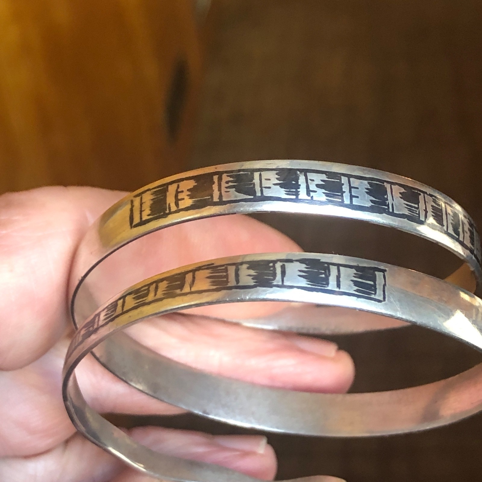 Art Deco Sterling Niello Snake Cuff / Bracelet Egyptian Revival 1930 42 Gram