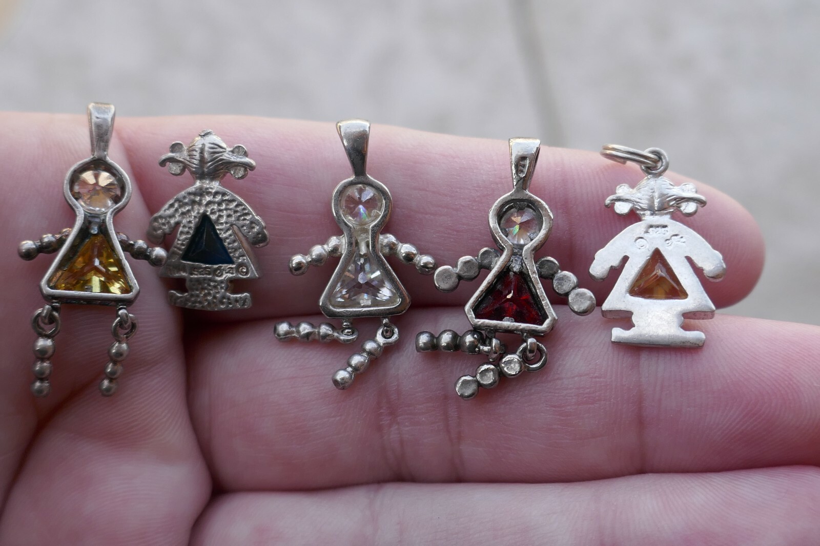 Lot of 5 – Vintage Sterling Articulated People Charms – 10.9 Grams