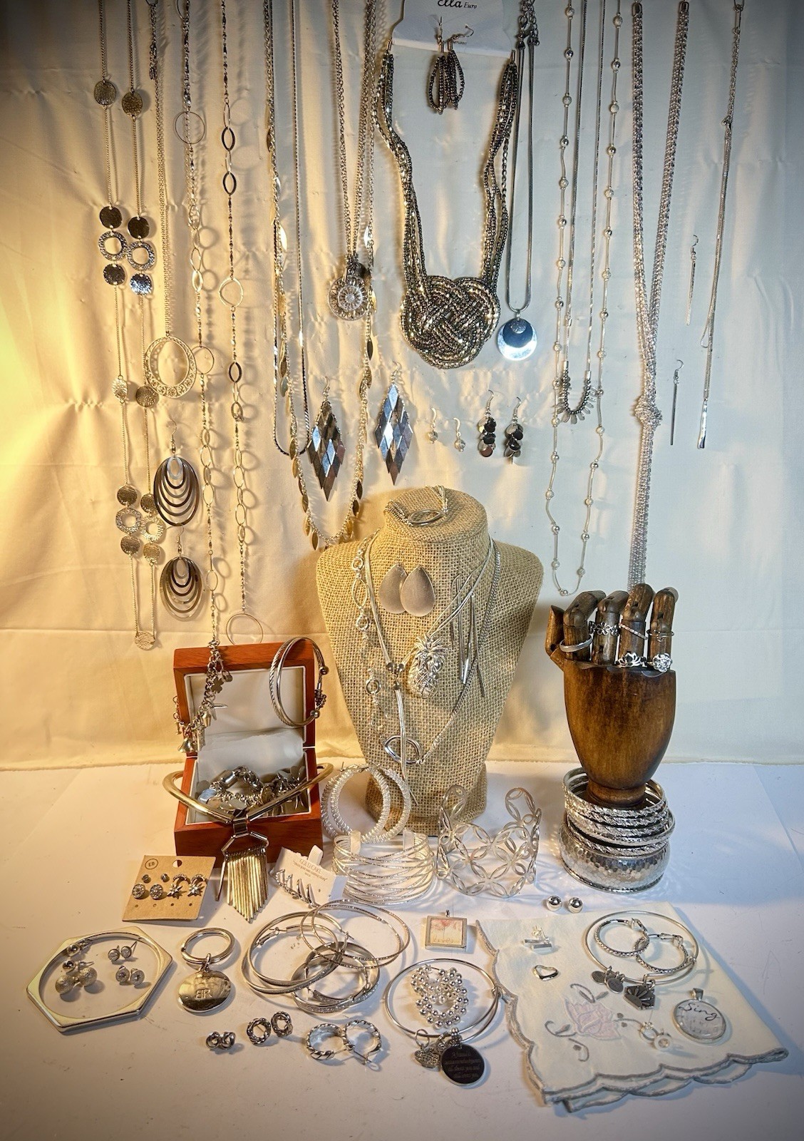 Grandma’s VTG to Mod Estate Silver-tone Jewelry Lot 100+ Pieces, Some Signed/NWT