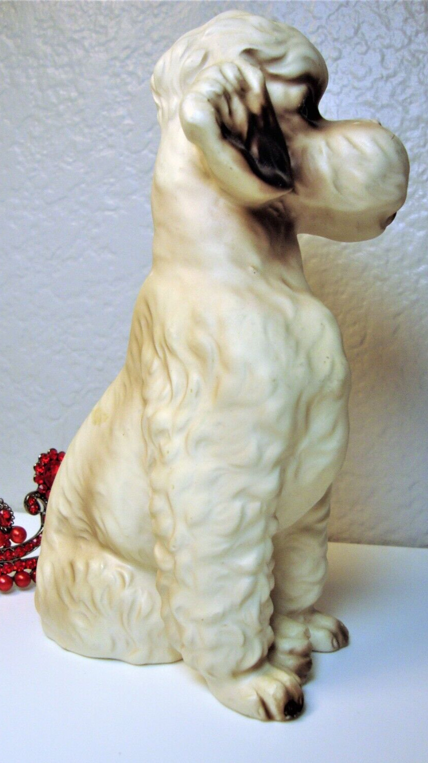 Blue Enamel Cloisonne/Guilloche Goldtone Poodle Brooch & Poodle Statue-Figurine