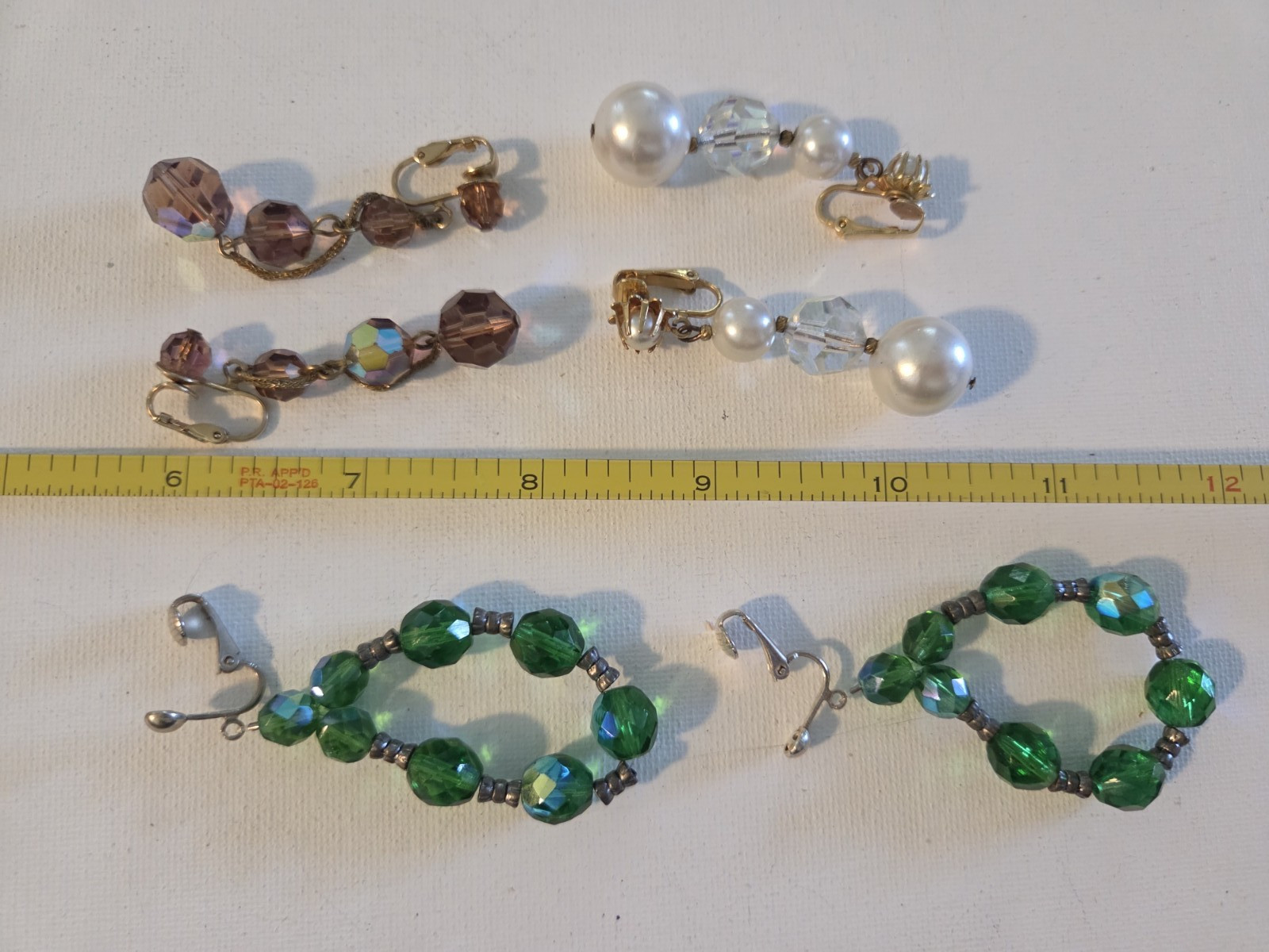 Vtg 14pc Crystal Aurora Borealis AB Beaded Jewelry Lot Bracelet Earrings etc 151