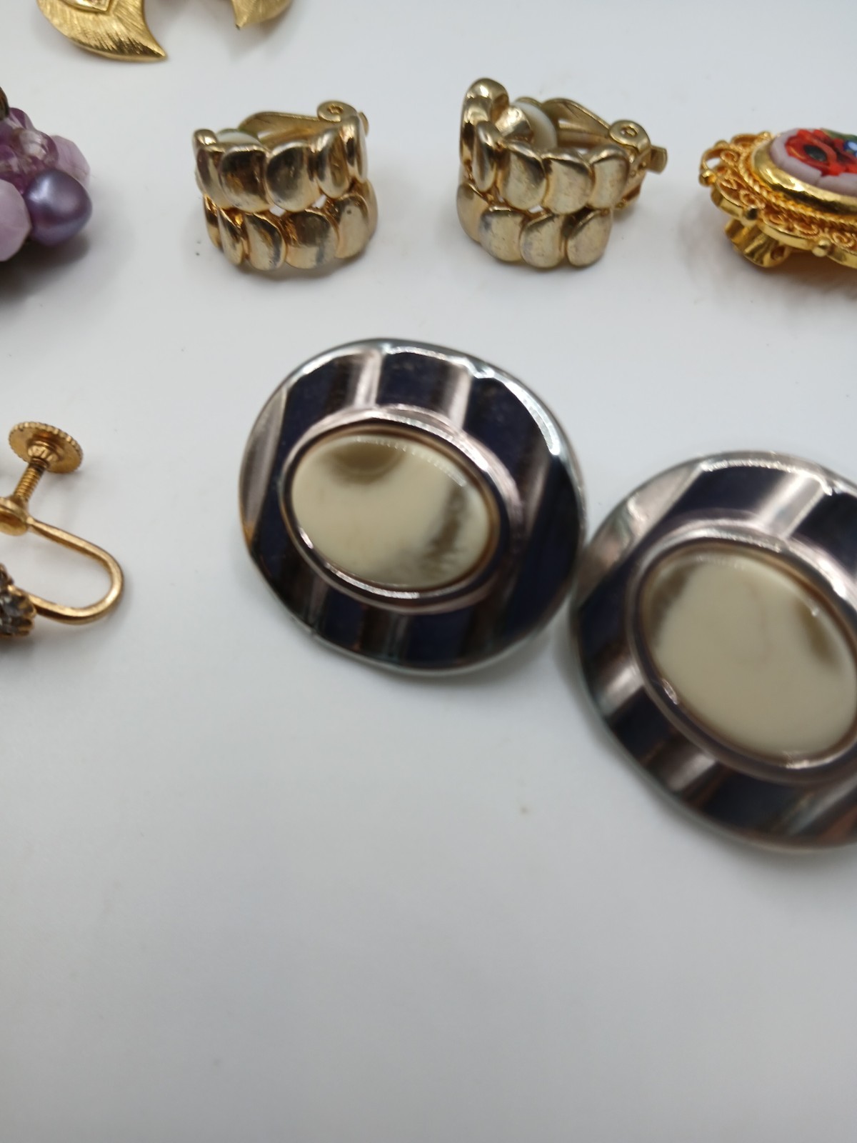 Lot 30 Vintage Now EARRINGS Clip and Screw On Rhinestone Enamel Costume Jewelry