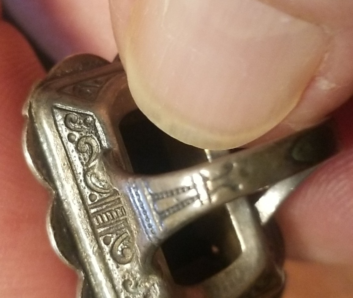 Antique Victorian Mourning Ring, Size 3, Black Onyx Marcasite And Silver