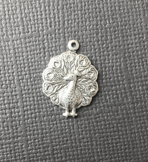 36254 – 6 Pc Small Peacock Charm Jewelry Finding Silver Ox SALE