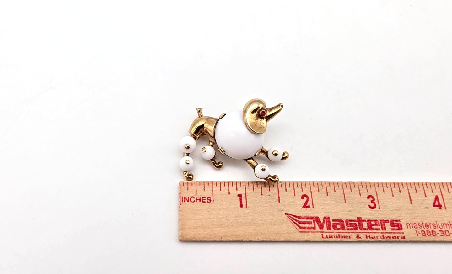 VINTAGE TRIFARI ALFRED PHILIPPE WHITE BEADED FRENCH POODLE DOG PIN/BROOCH AS IS!