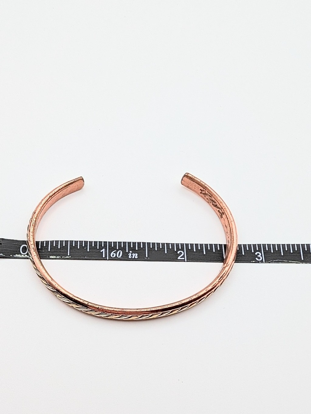 Vintage Copper Twisted Cable Cuff Bracelet Artisan Signed