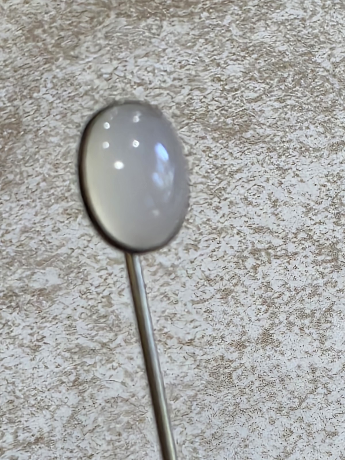 Antique Milky Agate Oval Cabochon Stone Lapel Stick Pin