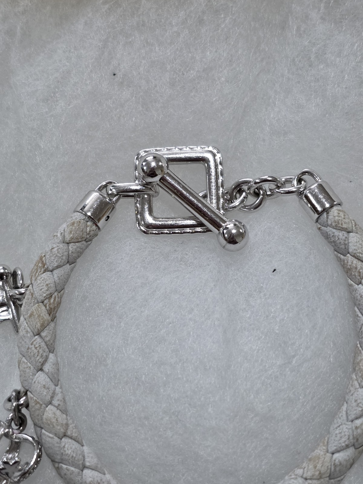 BURBERRY STERLING SILVER 925 CHARM WATCH BRACELET W/ 7 CHARMS