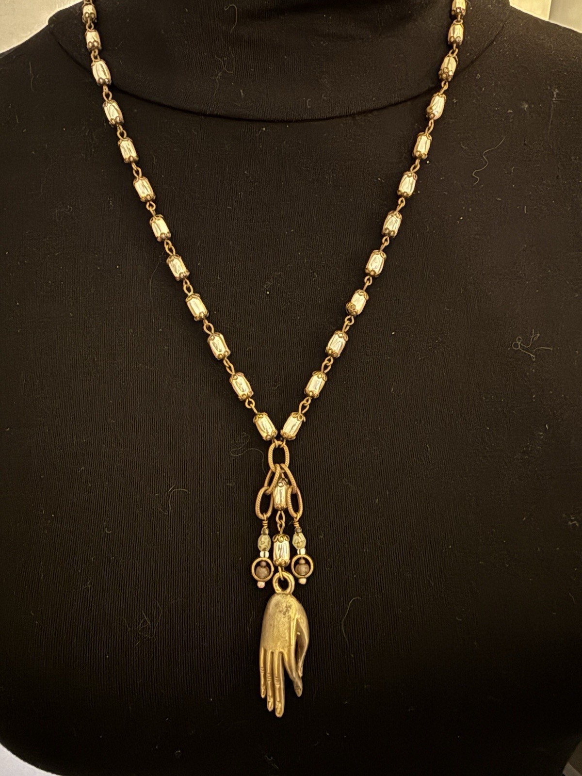 Reproduction Of Victorian Hand Necklace 22” Plus 3” Extender