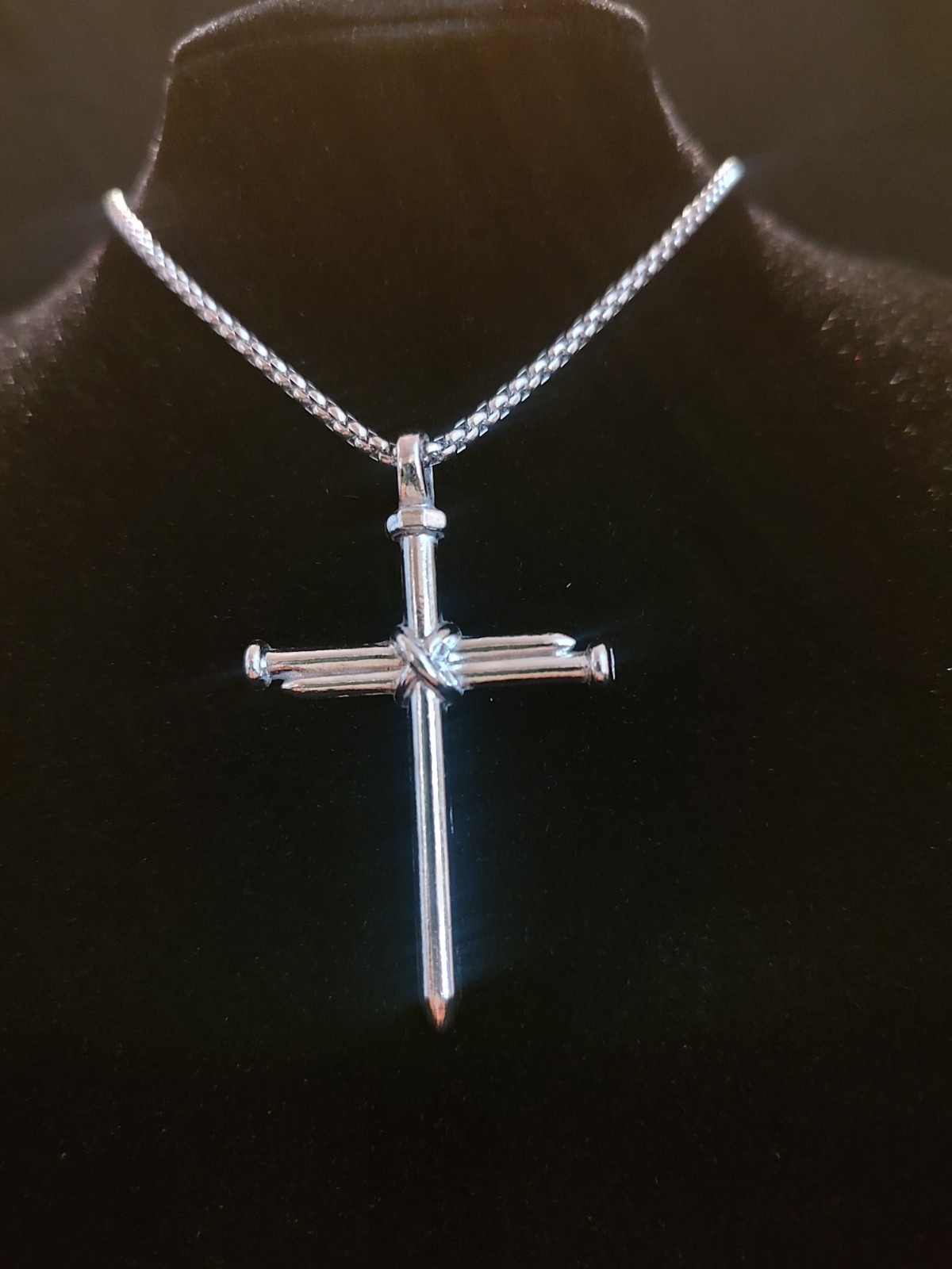 Spike Cross Necklace, Bohemian Style Durable Alloy Chain , Silver In Color