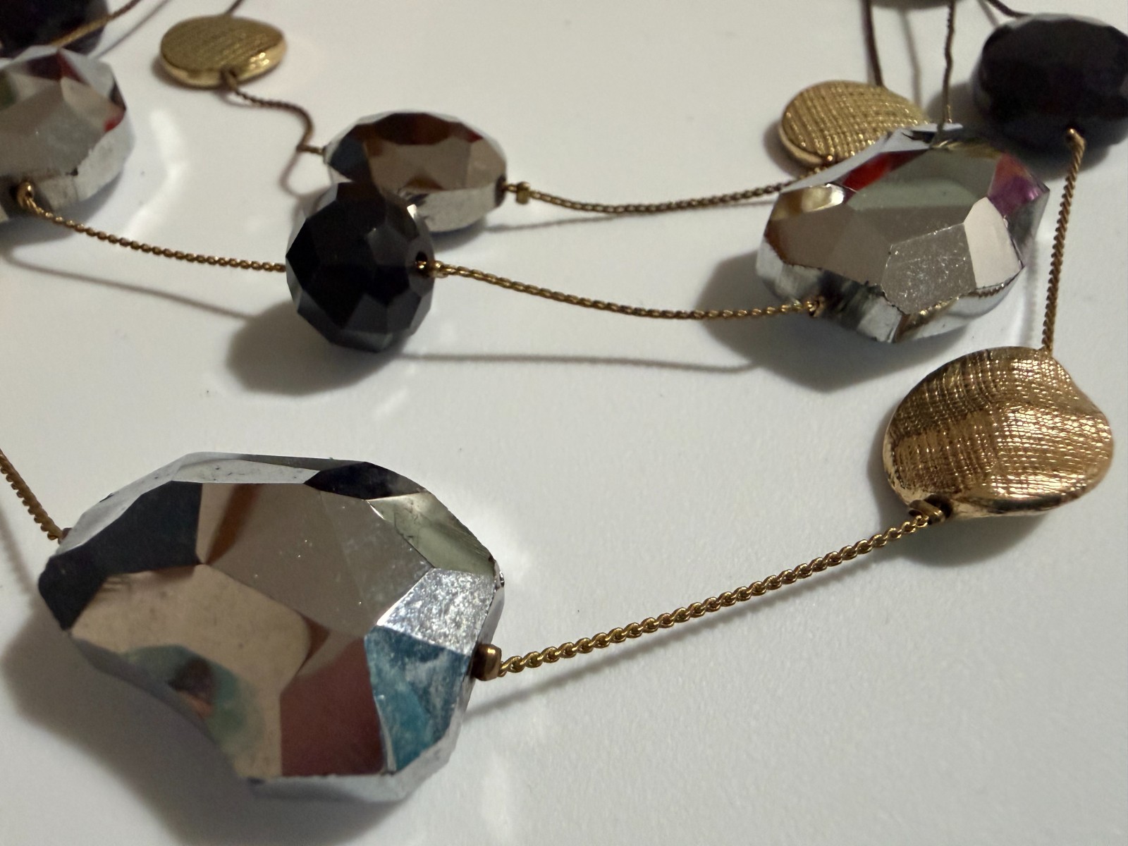 Mixed Metal Vintage Costume Necklace Lot Grunge Goth Retro Chain Spheres Pendant
