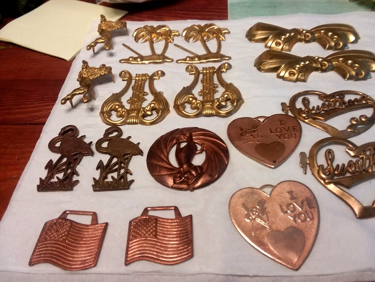 17PCS Vintage Brass Stampings in Various Conditions 01-01-2024 B