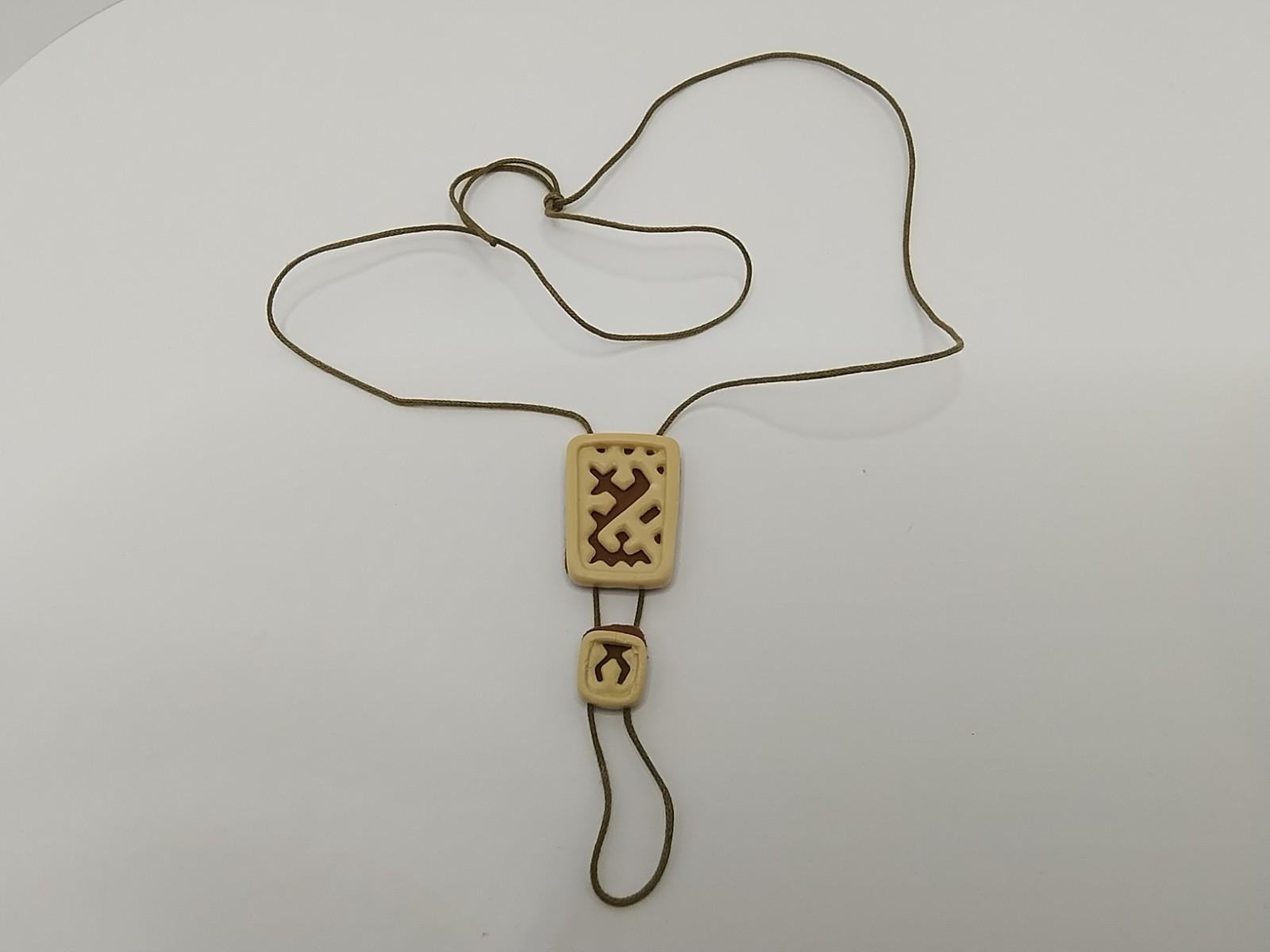 Soviet Vintage Kids Amulet Pendant Adjustable 70s 80s Plastic Bolo Tie USSR Rare