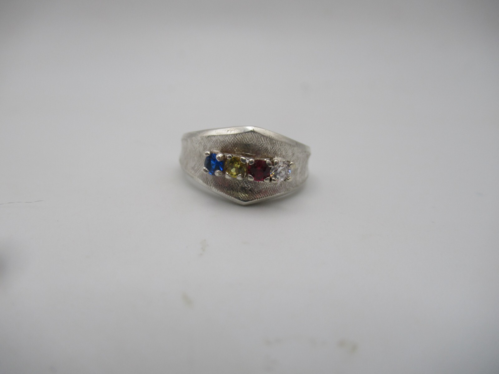 Vintage Sterling Silver Multi Stone Ring