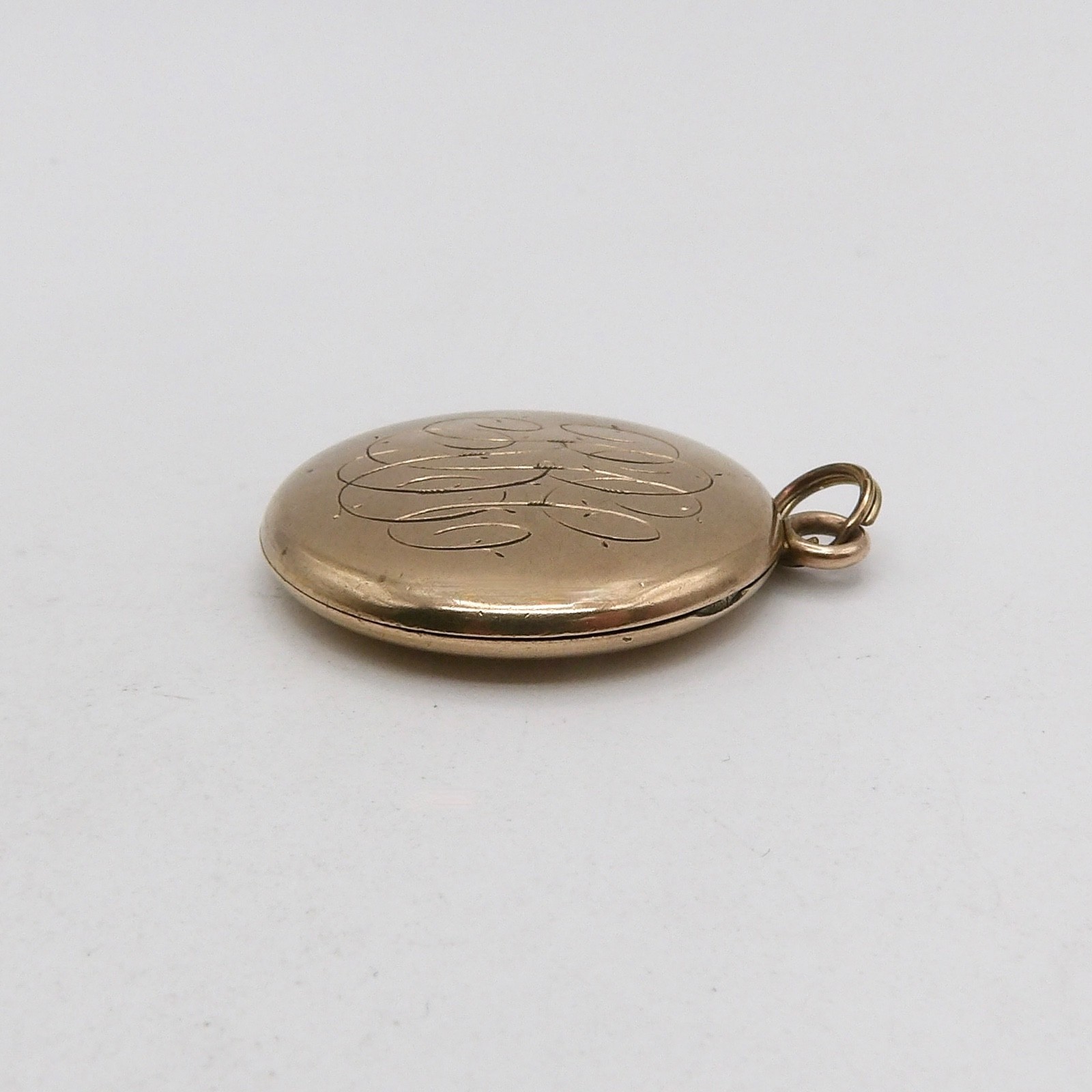 Antique 14k Gold Shell Photo Locket Charm Pendant RBC Old Pictures Inside W&Hco