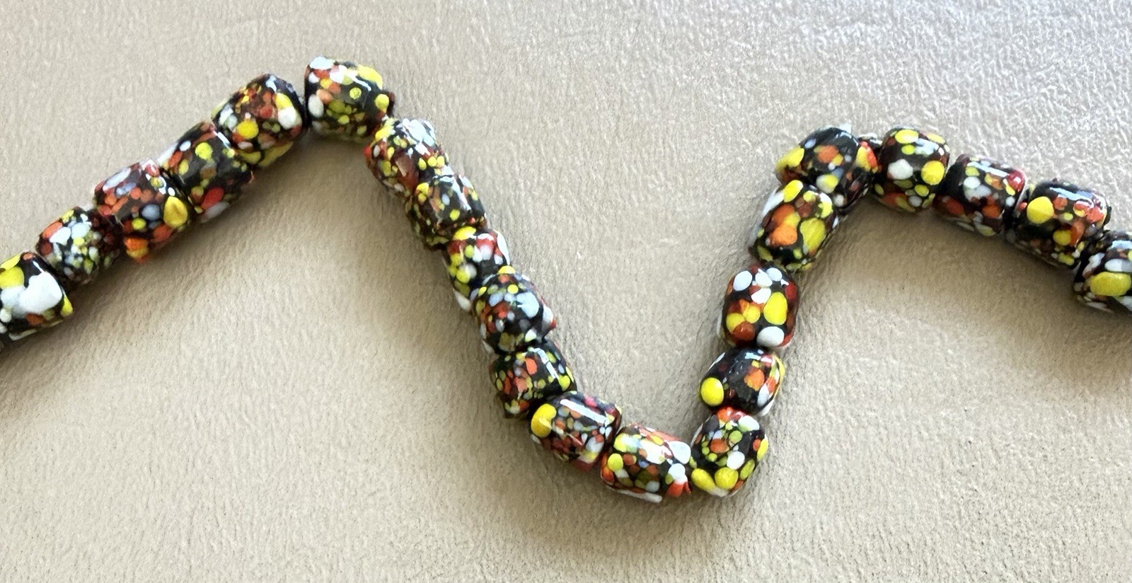 30in Vintage Venetian ? Millefiori African Trade Bead Colorful Strand Necklace