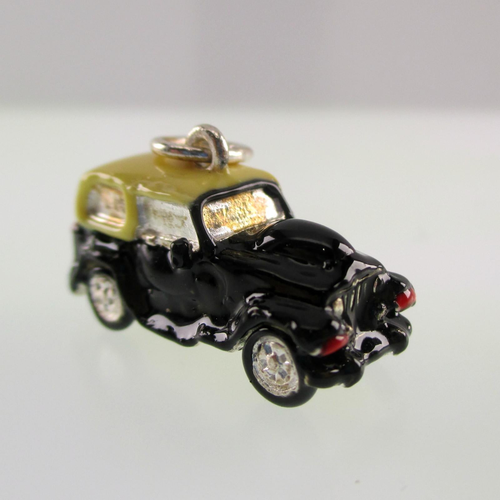 Sterling Silver and Enamel Jeep Truck Pendant for Necklace Brown County Silver